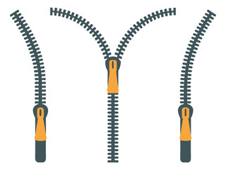 Zipper vector silhouette. Zipper icon vector silhouette  illustration  on white background. Zipper pattern collection