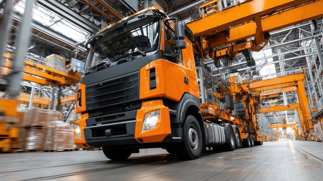 Industrial Truck in Manufacturing Facility: Dynamic Logistics and Heavy Machinery