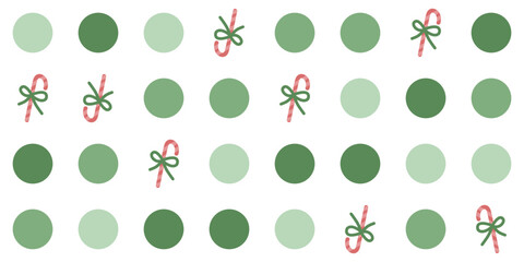 Seamless green polka dot pattern on white background