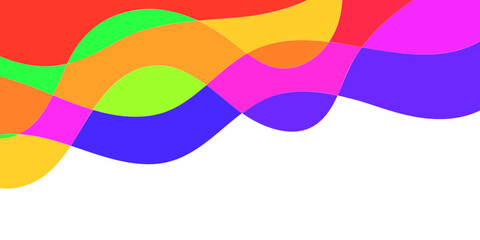 Abstract background with layered, wavy shapes in vibrant colors