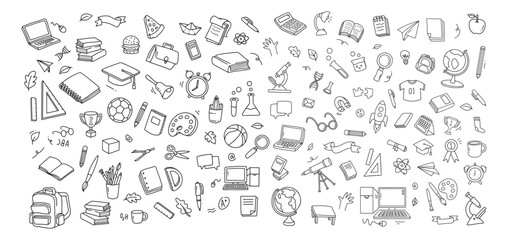 Back to school and education doodle elements