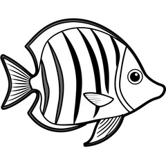 Butterflyfish line art vector