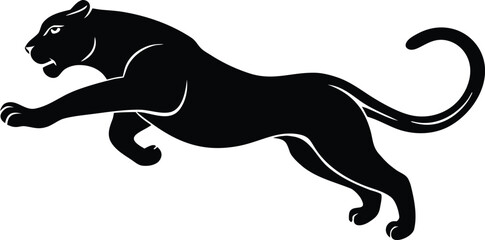 black jumping panther vector illustration © Your Shop