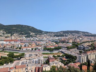 Fototapeta premium Overview of Nice from Jardin du Monastere de Cimiez in Nice, France - June 2025