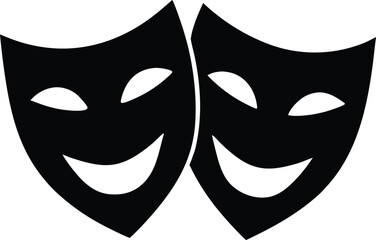 theater masks vector icon