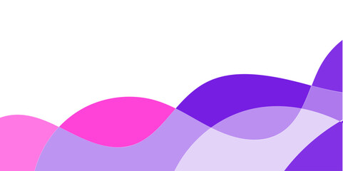 Abstract design with overlapping, wavy shapes in shades of pink and purple