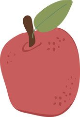 Red apple vector illustration. Ideal for vegan design, food packaging, stickers, or nutrition concepts