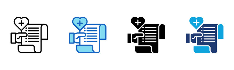 Health Insurance icon Multi Style Vector Illustration