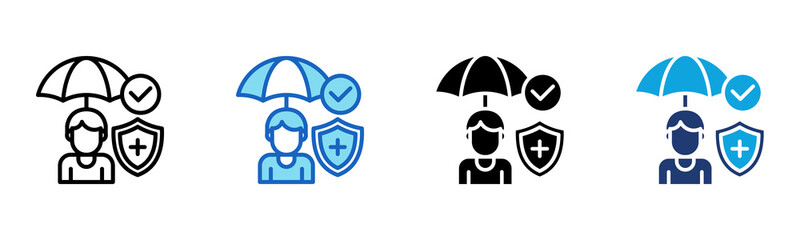 Life Insurance icon Multi Style Vector Illustration