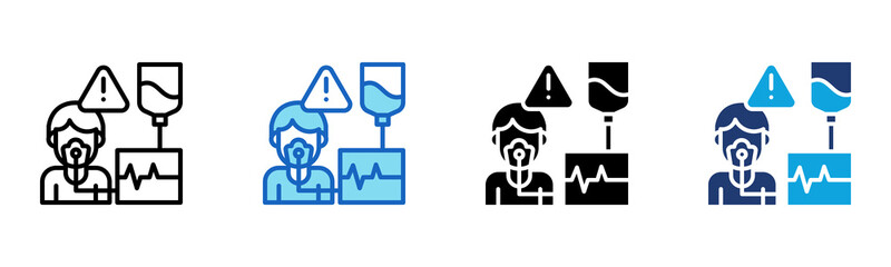 Critical Illness icon Multi Style Vector Illustration