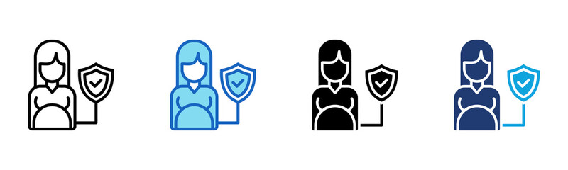 Pregnancy Insurance icon Multi Style Vector Illustration