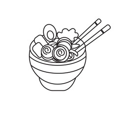ramen bowl icon with chopstick 