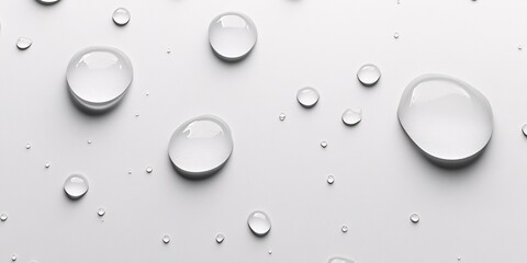 abstract water droplets on white surface for minimalist design and backgrounds