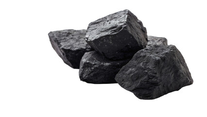Obraz premium A stack of black coal isolated on transparent background