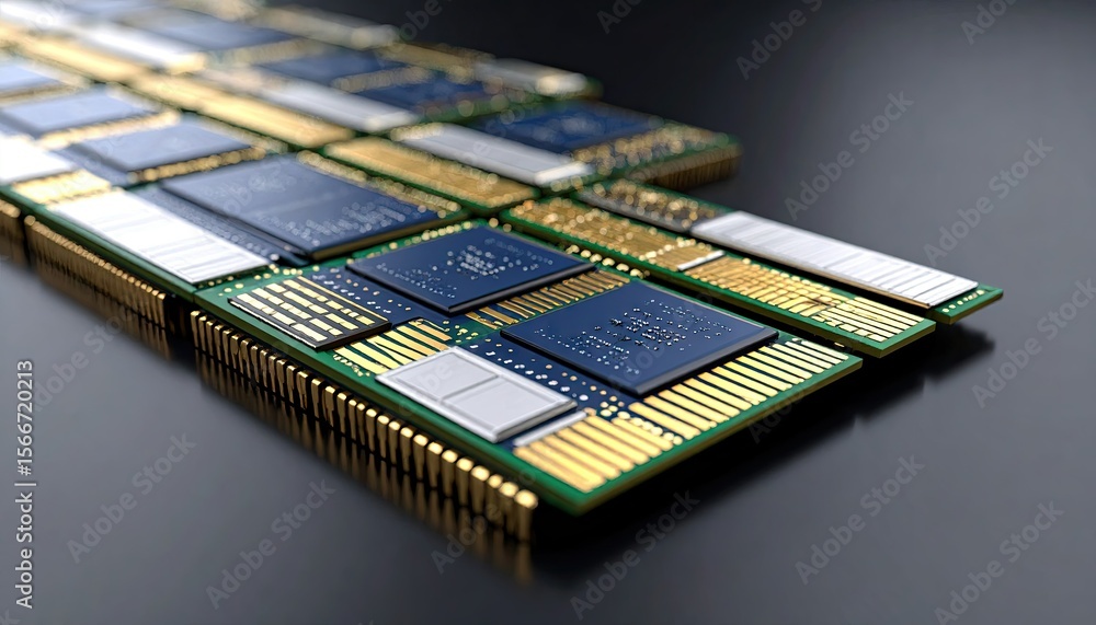 Aufkleber close up view of micropad array on a dark substrate featuring qfn packages