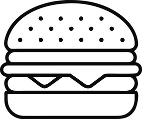 Burger line vector icon. Burger Hamburger icon illustration web site mobile logo app UI design, meat, beef, food, lettuce, sandwich, grilled, tomato, bun, snack, onion cheese sign symbol Fast food. 
