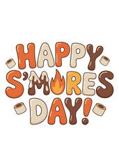 National S'mores Day Typography T-Shirt Design