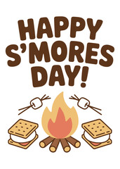 National S'mores Day Typography T-Shirt Design