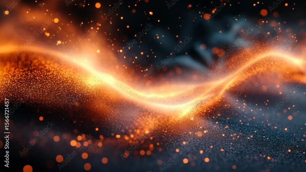 Poster dynamic abstract digital light waves with glowing particle effects for visual media