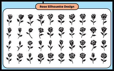 Obraz premium Romantic Rose Silhouette Vector Design