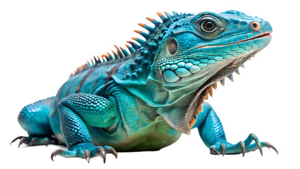 Obraz premium Grand Cayman Blue Iguana isolated on white background