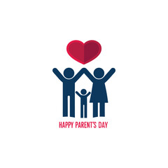 Happy parent's day vector featuring silhouette of family togetherness and messaging of parent's day worldwide 