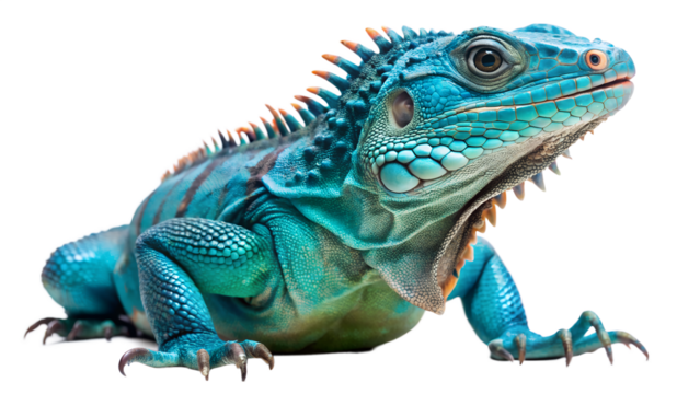 Grand Cayman Blue Iguana isolated on white background