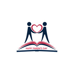 Happy parent's day vector featuring silhouette of family togetherness and messaging of parent's day worldwide 