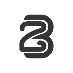 Black and white number symbols with legal and business themed metallic design. 2 B monogram