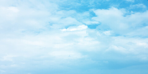 Air Blue, beautiful daylight clouds, a surface canvas image, panorama, white cirrus cloud on a sunny day, soft blue atmospheric, dramatic sky, colorful clearing, fresh weather fluffy 