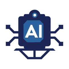AI Icon on White Background  Minimal Tech Symbol Illustration