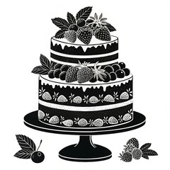 wedding cake vector illustration