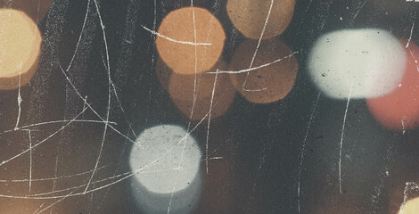 Old film light leaks texture with scratches, noise, iridescent light. Rainbow lens flare effect,...