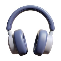 Blue and white over ear headphones audio music