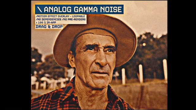 Analog Gamma Noise Procedural Motion Effect: VHS, VCR, Retro CRT, Old TV Filter