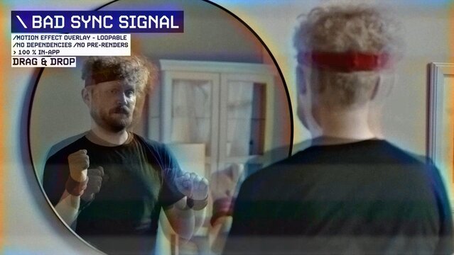 Bad Sync Signal Procedural Motion Effect: VHS, VCR, Retro CRT, Old TV Filter