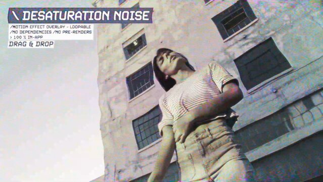 Desaturation Noise Procedural Motion Effect: VHS, VCR, Retro CRT, Old TV Filter