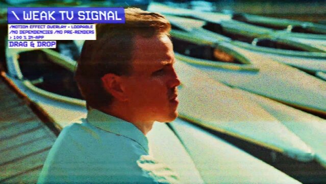 Weak TV Signal Procedural Motion Effect: VHS, VCR, Retro CRT, Old TV Filter