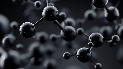 Dark molecular structure abstract 3 d network of spheres and rods