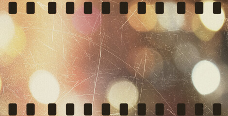 Old film light leaks texture with scratches, noise, iridescent light. Rainbow lens flare effect,...