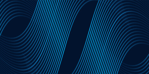 Naklejka premium Simple dark blue abstract background with lines in a curved style geometric style as the main element.