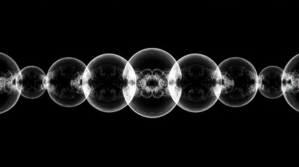 Interconnected spheres abstract grayscale pattern background