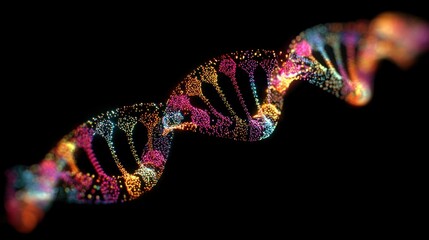 Luminous dna helix colorful genetic code visualization