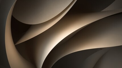 Abstract beige and brown paper curves layered shapes background design