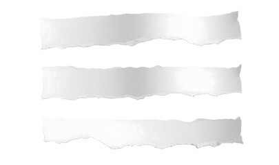 torn blank pages with uneven texture edges. set of ripped white paper sheets png isolated on transparent background. document or newspaper mockup.