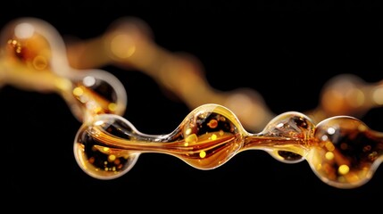 Abstract amber liquid flow golden fluid texture background