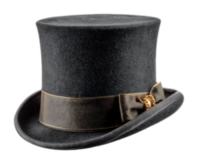 Elegant black top hat displayed on fashion accessory