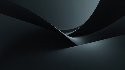 Dark abstract background with flowing shapes and shadow play