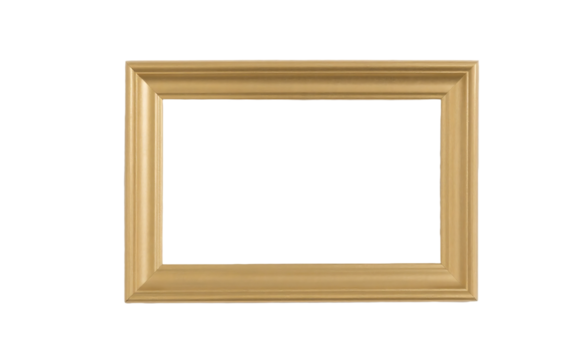 gold rectangle frame isolated on transparent background