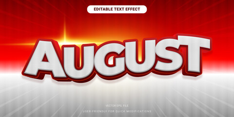 August Text Editable Vector Indonesia with Simple and Neat Style for Elegant Graphic Projects